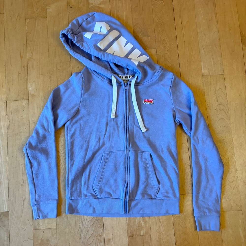PINK Victoria’s Secret medium full zip periwinkle hoodie
